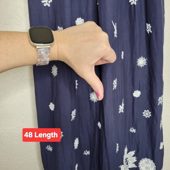 Gretchen Scott Floral Embroidered Midi Dress XS Cottagecore Pockets Empire Waist - Picture 7 of 10